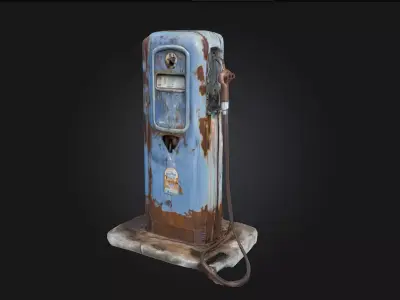 Rustic Fuel Pump  Vintage Charm from the Golden Age of Motoring 3D model