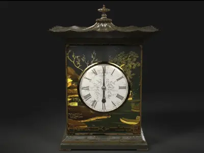 Chinoiserie Antique Clock Low-poly 3D model