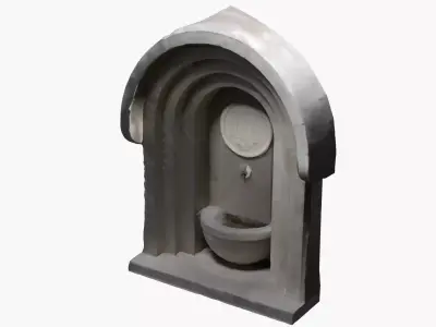 Photo-Scanned Italian Fountain Low-poly 3D model