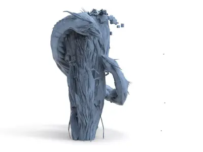 floating Asian mountain 12  3D model