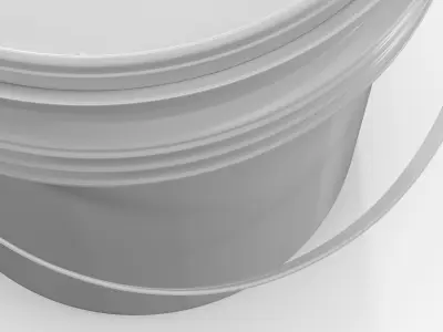 Polypropylene Bucket with Tear Tab Lid White 3D model