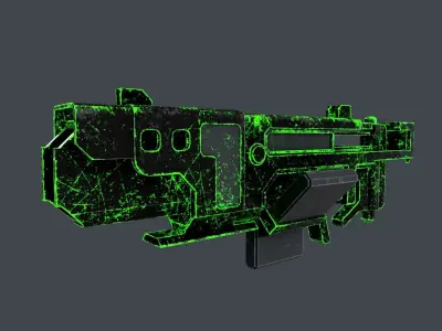 Sci-Fi Gun Low-poly 3D model buy