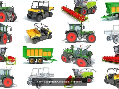 Farm Equipment Collection 3D Model Pack