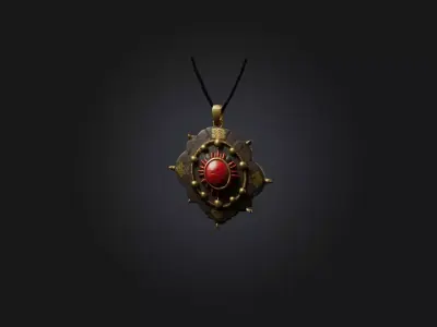 Realistic Amulet Model Low-poly 3D model