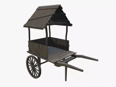 Medieval Carriage V20 Low-poly 3D model