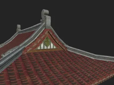 Chinese Temple Low-poly 3D model