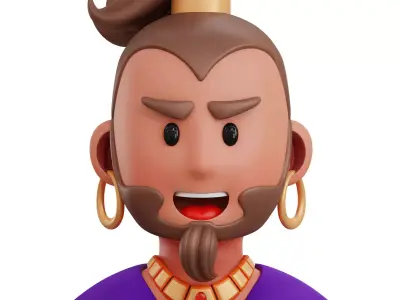 Genie Avatar 3D Icon Low-poly 3D model
