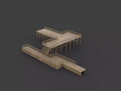 Wooden Walkway  3D model