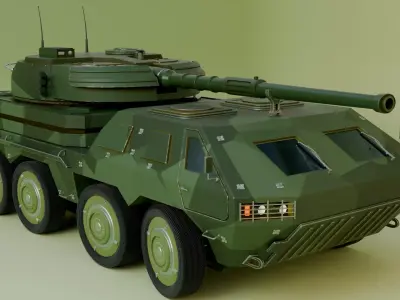  wheeled tank 3D model