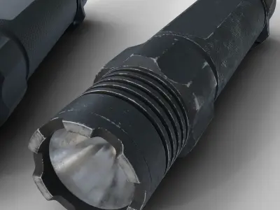 Generic Tactical Flashlight Low-poly 3D model
