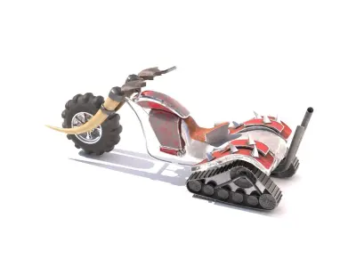 PBR Chopper toy motorcycle 3D model