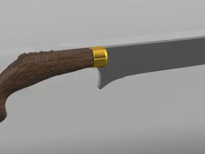 Antique weapon style knife handle 3D print model