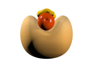 Hotdog Bread Roll Bun Sandwich model 3D model
