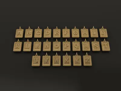 Antique Vintage Style Box Rectangle Letter Frame Pendant STYLE 2 3D print model purchase