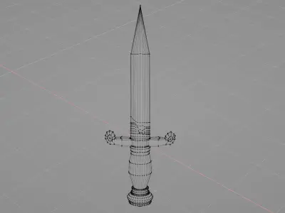 Low Poly 3D Dagger Low-poly 3D model