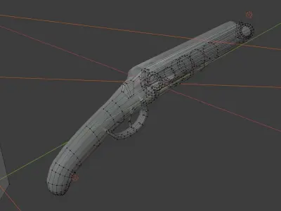 Double Barrel Shotgun Free low-poly 3D model