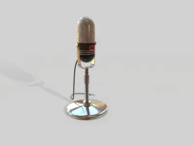 VintageMicrophone vintage microphone Low-poly 3D model