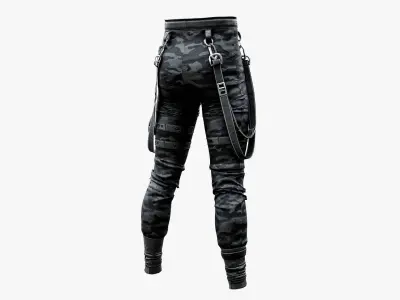 Tactical Military Pants Low-poly 3D model