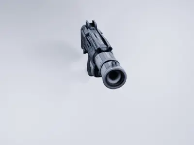 Low Poly Futuristic Shotgun - Stylized Sci-Fi Weapon 3D model