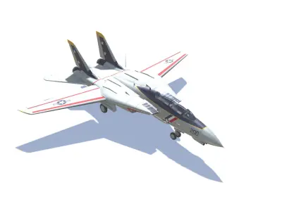 F-14 Tomcat Jet Fighter Aircraft Low-poly 3D model