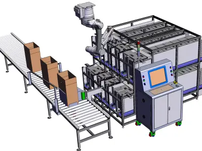Automatic keyboard box packing machine 3D model