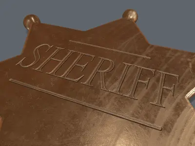 Sheriff badge Low-poly 3D model purchase