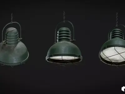 Industrial Lamp  Low-poly 3D model purchase