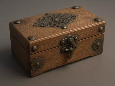 Wooden jewelry box 3D model buy