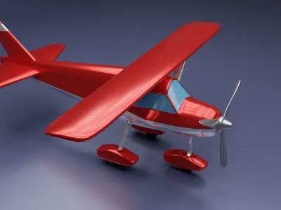 Toon Cessna Caravan Airplane Low-poly 3D model