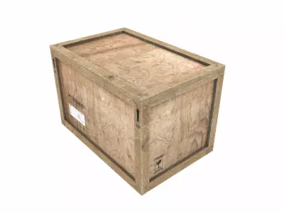 Old Wooden Cargo Crate 1 PBR Low-poly 3D model
