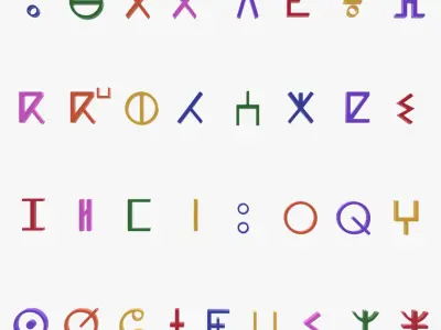 Tifinagh Colored Alphabet 3D model