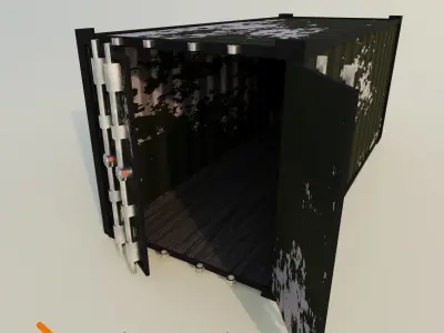 Low Poly Shipping Container - 4 procedural textures Low-poly 3D model