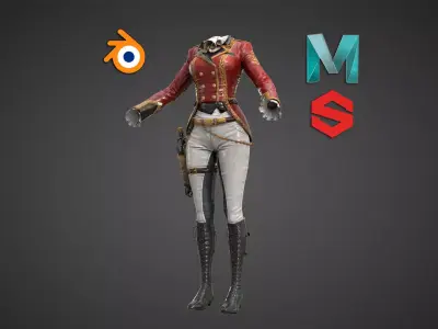 Royal Family Queen Cloth Low-poly 3D model