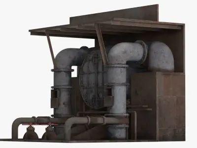 Industrial Pipes v4 Low-poly 3D model
