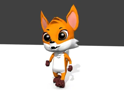 Cute fox low poly rigged Low-poly 3D model