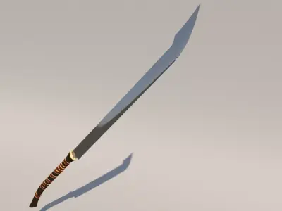 Two-handed barbarian saber 3D model