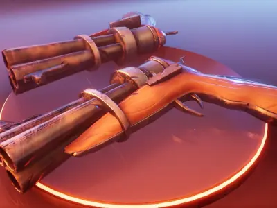 Stylized TriRevolver Free low-poly 3D model