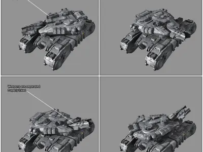 SF Medium Tank - MK2  Low-poly 3D model