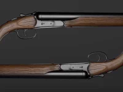 Western Sawed-off Low-poly 3D model