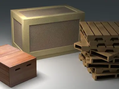 Wooden Crates 3D model get