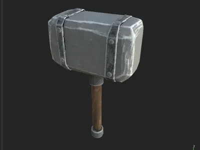 Hammer Stylized  Low-poly 3D model