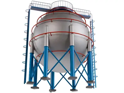 Industrial Oil Tank V1 Low-poly 3D model