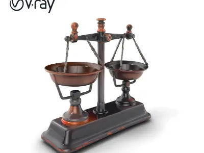 Vintage Iron Scales with Detailed Weights Model Pack Low-poly 3D model