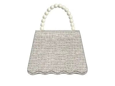 Tweed Pearl Strap Mini Bag 3D model