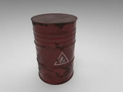 Oil Barrel low poly 3d model Low-poly 3D model