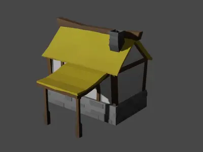 Medieval Farmhouse - Low Poly Free low-poly 3D model