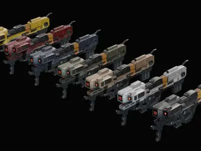 SPARTAC Laser Shoulder Mounted Weapon Bundle 3D model