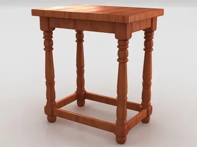 Cafe Wooden Table  3D model