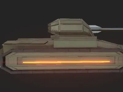 Dual-barrel tank Free 3D model
