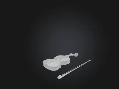 Rare Antique Violin Low-poly 3D model